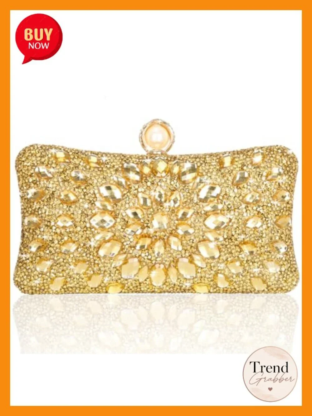 Sparkly Rhinestone Evening Bag with Detachable Chain Straps